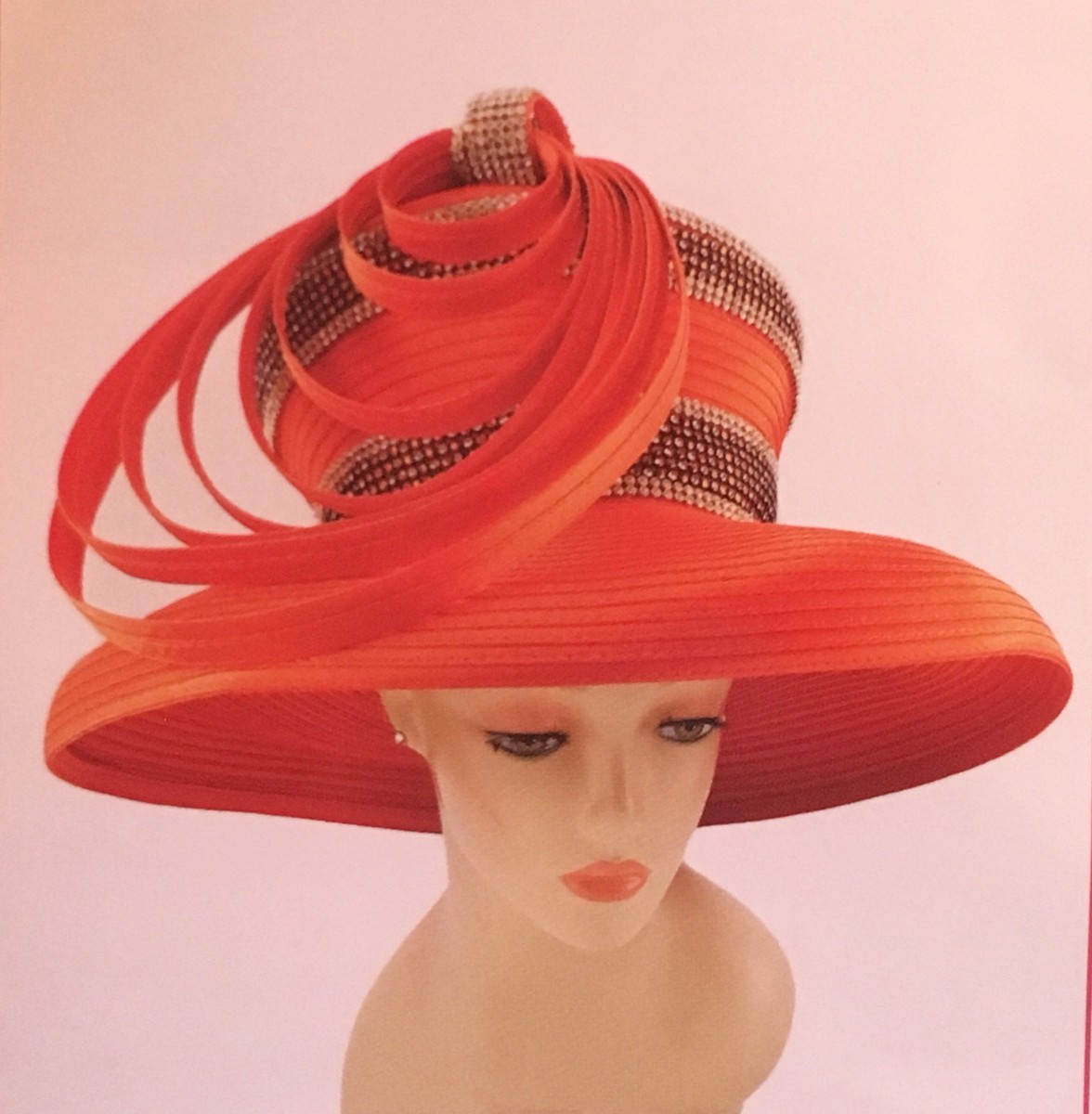 NEW STUNNING CHARM NY RHINESTONE RED CHURCH HAT s132026995790695179_p11113_i1_  main image 4