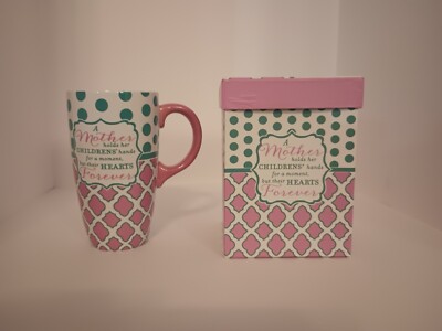 NIB Home Accents Latte Coffee Mug A Mother/Holds Childrens Hand Mother's Day 