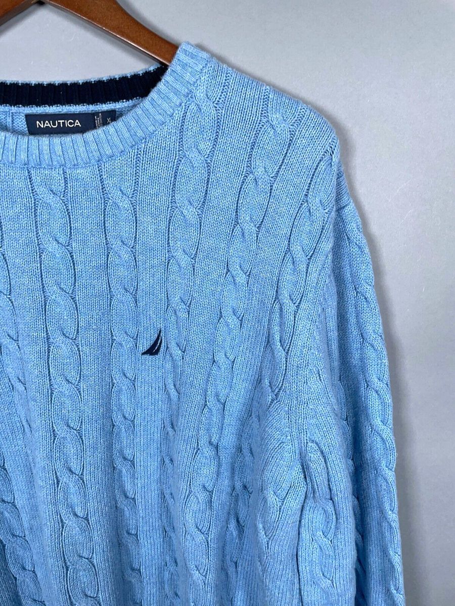 【希少】90s ［hand knit］ nautica cotton knit Vintage 90s Nautica Hand Knit Cotton Sweater Pullover Size XL