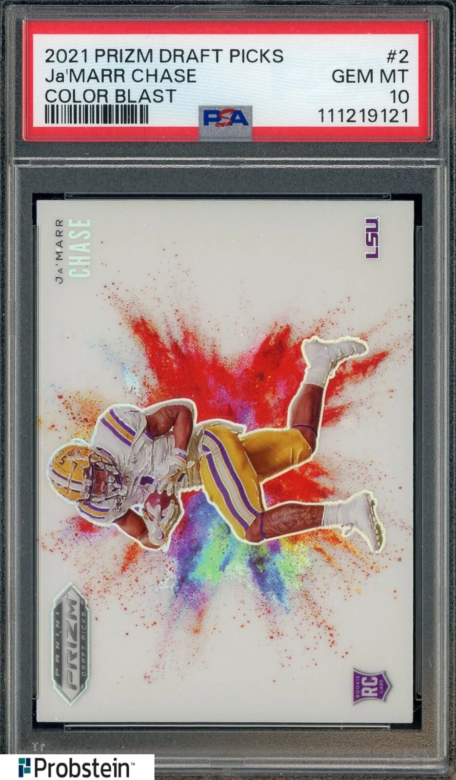 JaMarr Chase Panini Prizm Draft Picks Color Blast #2 Base