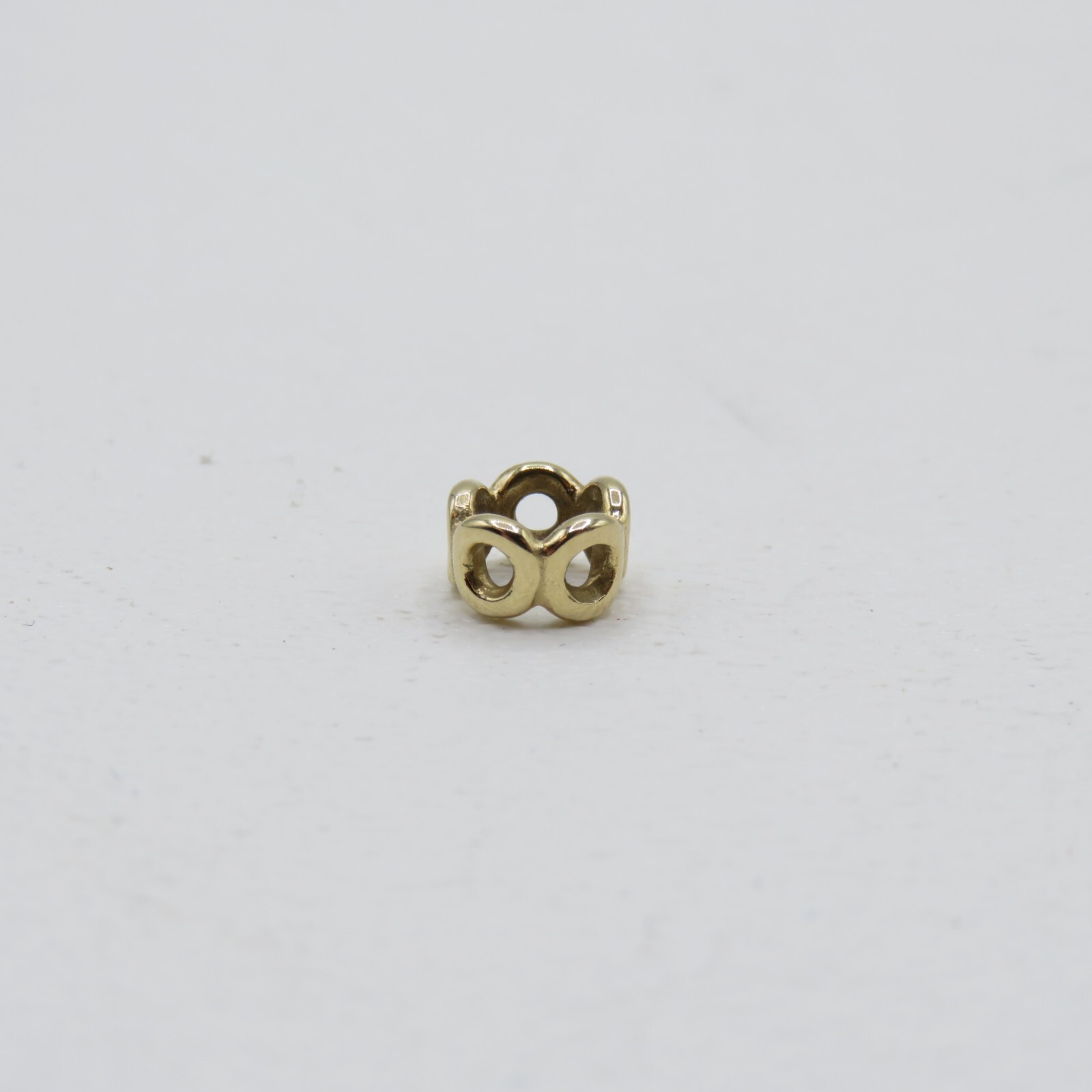 Pandora 14k Yellow Gold Openwork Circles Spacer Charm Bead Elegant Jewelry Piece