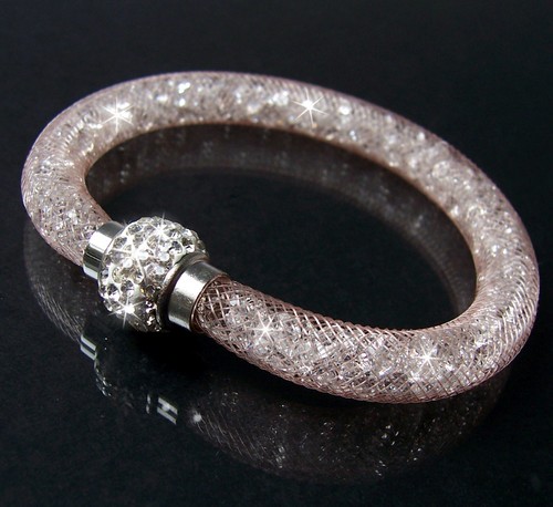 Collier Kette Armband Strass Netzschlauch Magnetverschluß Edelstahl Damen VS16 - Bild 36 von 96