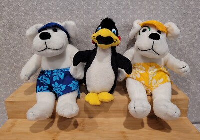 2001 Macys Thanksgiving Day Parade Percy Poor Little Penguin Green Dog Plush Set