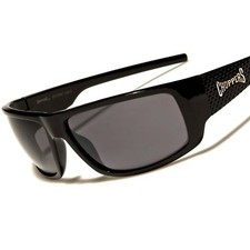 Motorcycle Riding Biker Cycling Black Wrap Around Rectangle Sport Sunglasses