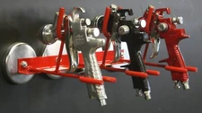 3 PLACE MAGNETIC SPRAY GUN HOLDER BINKS SATA AUTO PAINT AUTO BODY MADE IN USA 3M