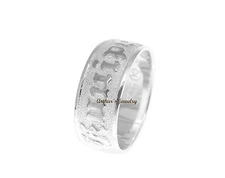 8MM STERLING SILVER 925 HAWAIIAN PLUMERIA SCROLL "KUUIPO" BAND RING SMOOTH EDGE