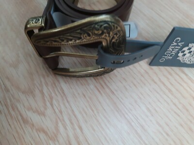 Vince Camuto Belt Gold Buckel Brown Synthetic Leather Size  display picture 1