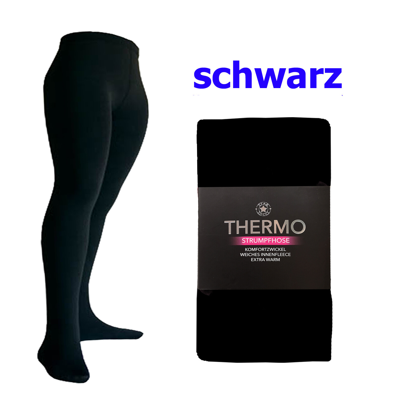Thermo Strumpfhose warm Winter blickdicht Modefarben Gr. 3848 S M L XL