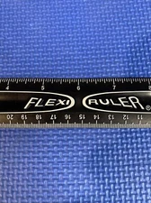 12" Pen + Gear Flexible Plastic Metric Ruler, Black
