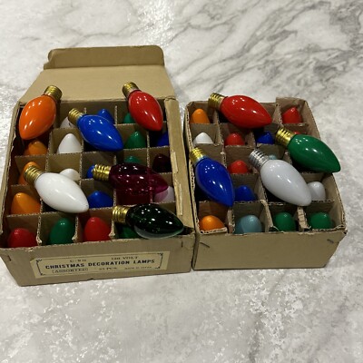 Vintage C-9 1/4 Christmas Light Bulbs Lamps Multicolor 120V 45 Untested