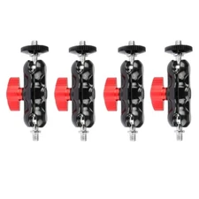 4xCAMVATE 1/4"-20 Mini Ball Head Extension Arm Red Knob fr LCD Monitor/Rod Clamp