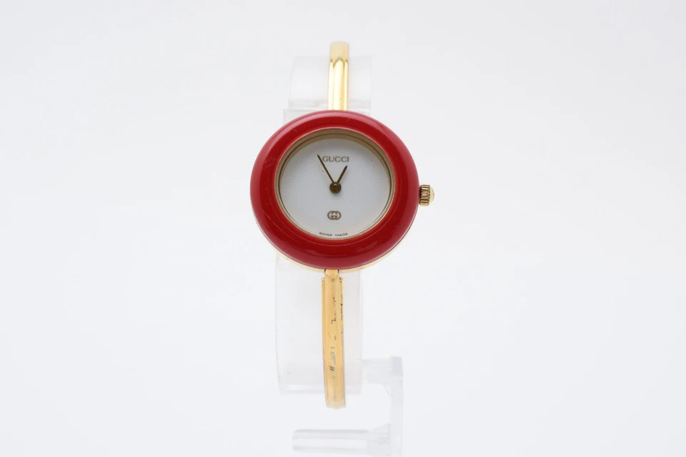 【EXC+5】Gucci Change Bisel 1100-L Oro Rojo Bisel Cuarzo Reloj para Mujer de JAPÓN Foto 3 de 4