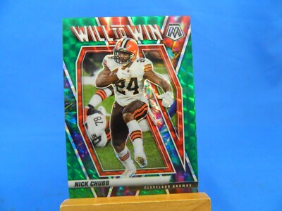 Nick Chubb Mosaic 2021 Will to Win Green Mosaic Prizm