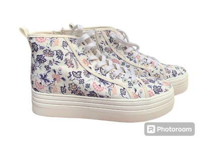Universal Thread Women High Top Floral Cassie Sneakers Sz Memory Foam  Shoes