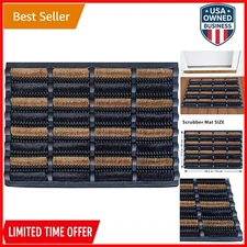 Mud Scrubber Mat 29.5x17.5 Inch Rubber Base Non Slip Water Resistant Entryway