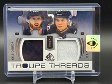 2025-26 UD SP Game Used /199 Troupe Threads Kyle Connor Cole Perfetti Jets