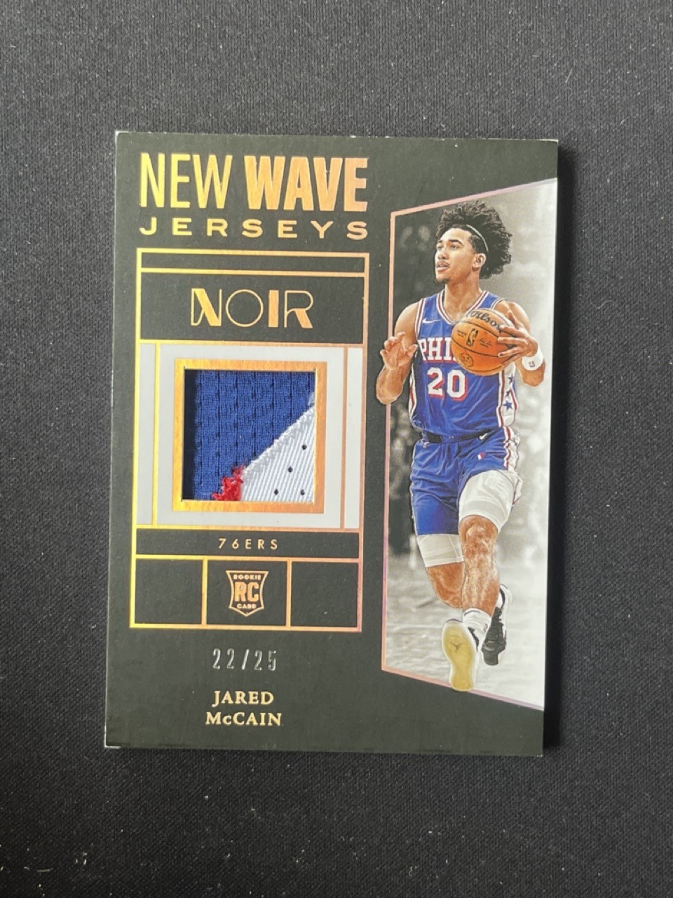 Jared mccain 2024-25 panini noir rc new wave jersey patch /25 #nwj-jar