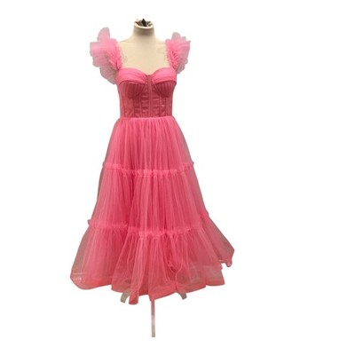 pink corset fairy dress Sparkly Red Flower Girl Dress for Weddings and Christmas main image 0
