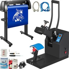  New 5.5x3.5 inch Cap Heat Press  53 Inch Vinyl Cutter Machine w/ Floor Stand