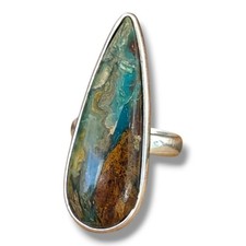 Sterling Silver Peruvian Opal Gemstone Ring 5 1/2