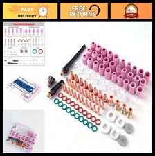 100 Pcs TIG Welding Torch Kit - Alumina Nozzles, Gas Lens, Collets, Glass Cup