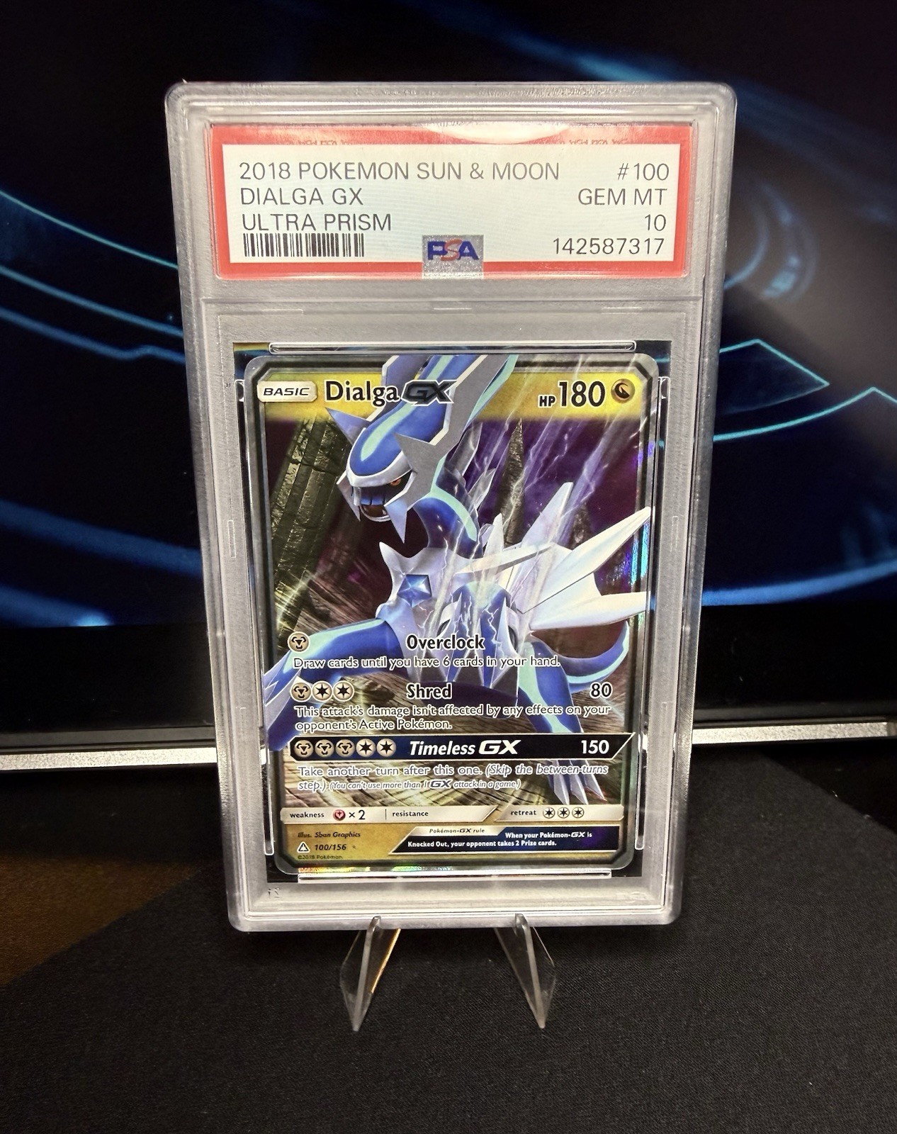 PSA 10 GEM MT Dialga GX #100 SM Ultra Prism Pokemon TCG 2018