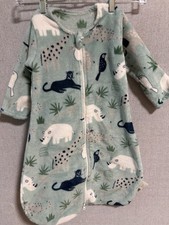 Yoofoss Sleep Sack 0-6M Polyester Animal Print Green/White/Blue Unisex