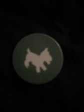 Green Scotty Dog Early 1900s Clay Poker Chip RARE OLD