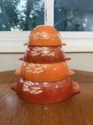PYREX Autumn Harvest Wheat Cinderella Mixing Nesting Bowl Set/4 441 442 443 444