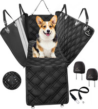 Dog Car Seat Cover with Mesh Window, Heavy Duty Pet Seat Cover for Back Seat, Ex