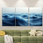 3pcs C  Abstract Ocean Waves Wall Art Canvas  Unframed/Framed