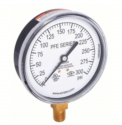 #ad WINTERS Fire Sprinkler System Pressure Gauge: 0 psi to 300 psi PFE $17.90