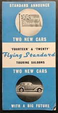 FLYING STANDARD Fourteen & Twenty Car Sales Brochure c1936 Touring Saloon