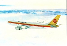 Continental Airlines Airbus A300 Jet Plane Vintage Postcard