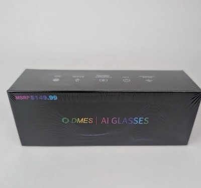 NIB   DMES AI Smart Glasses Microphone Calling Hands Free Sealed In Box Black