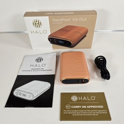 HALO RapidPack 10K DLX Portable Power Bank Charger Croc Texture Open Box  Tested | eBay