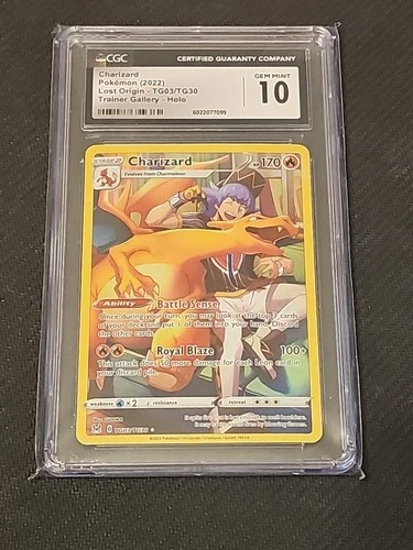 Charizard TG03/TG30 Swsh11: Lost Origin Trainer Gallery Holo CGC 10