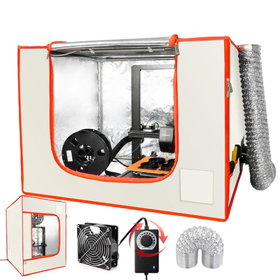Fireproof 3D Printer Enclosure with Ventilation,12V Fan Adjustable Airflow, Hori