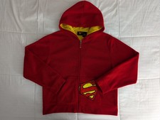 Rare 2001 Warner Bros Superman Women's Large 100 Polyester Zip-Up Fleece Hoody