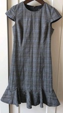 Banana Republic Women's 2 Wool Plaid Flared Sheath Dress Glen Plaid Lined