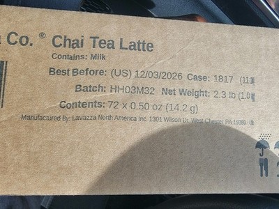 Bright Tea Co. Chai Tea Latte Freshpacks - Case of 72 for Brewers