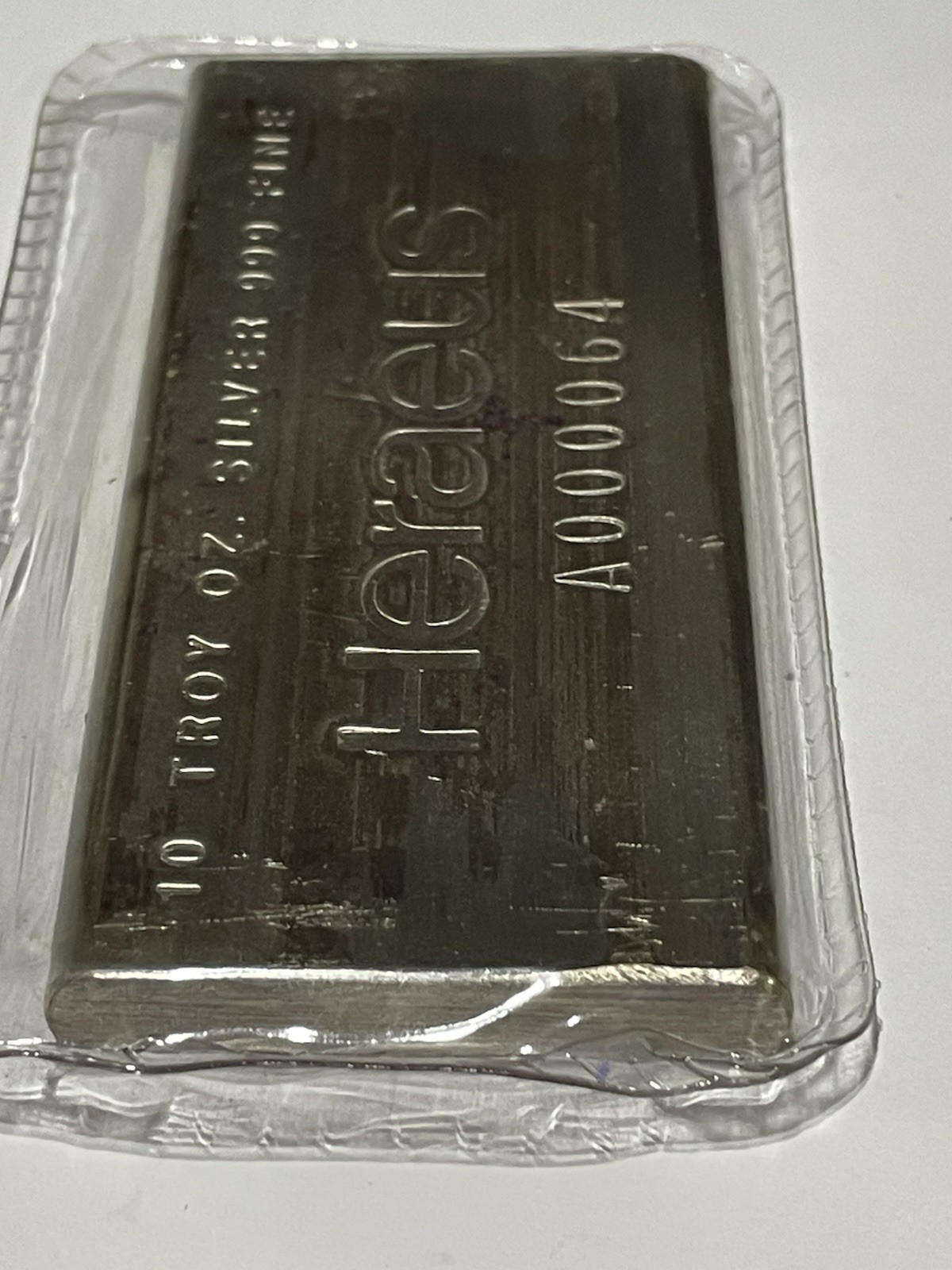 1970s Heraeus Landscape 10oz .999 Silver Bar - Serial #A-64  ONLY 200 MINTED!!