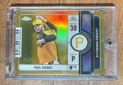 RARE Color Match/Jersey Match Paul Skenes #BTP-14 Chrome Gold Refractor 30/50