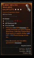 DIABLO 4🔥SEASON 9🔥3GA LEGENDACY GLOVES🔥DEX+LIFE+CORE SKILL (ROGUE BUILD)