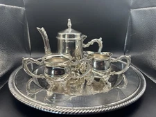 Unique VGT Godinger Silver Art Co 4-Piece Small Silver Plate Coffee Tea Service