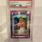 2024 Panini Donruss - Rated Rookie Bo Nix #369 Optic Preview Pink Prizm PSA 10