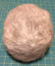Vintage 1960s Women's Blonde Light Natural Real Fur Pillbox Hat Mink Large EUC