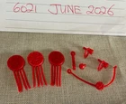 Vintage 1980 BLACK BARBIE Jewellery RED Earrings NECKLACE Ring HAIR ACCESSORIES