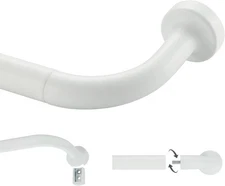 Matte White Curtain Rod for Windows 28 to 150 Inch, 28-150, 