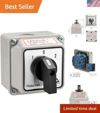 Waterproof 3 Position Rotary Switch - 660V 20A with 8 Terminals & Master Box